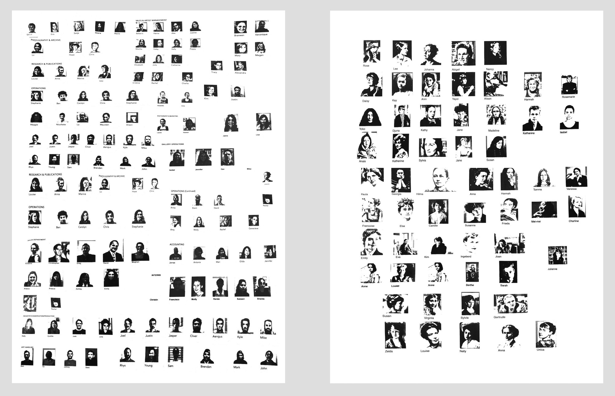HEAD SHOTS - 2014, inkjet-print on paper, each 18 x 24 in.