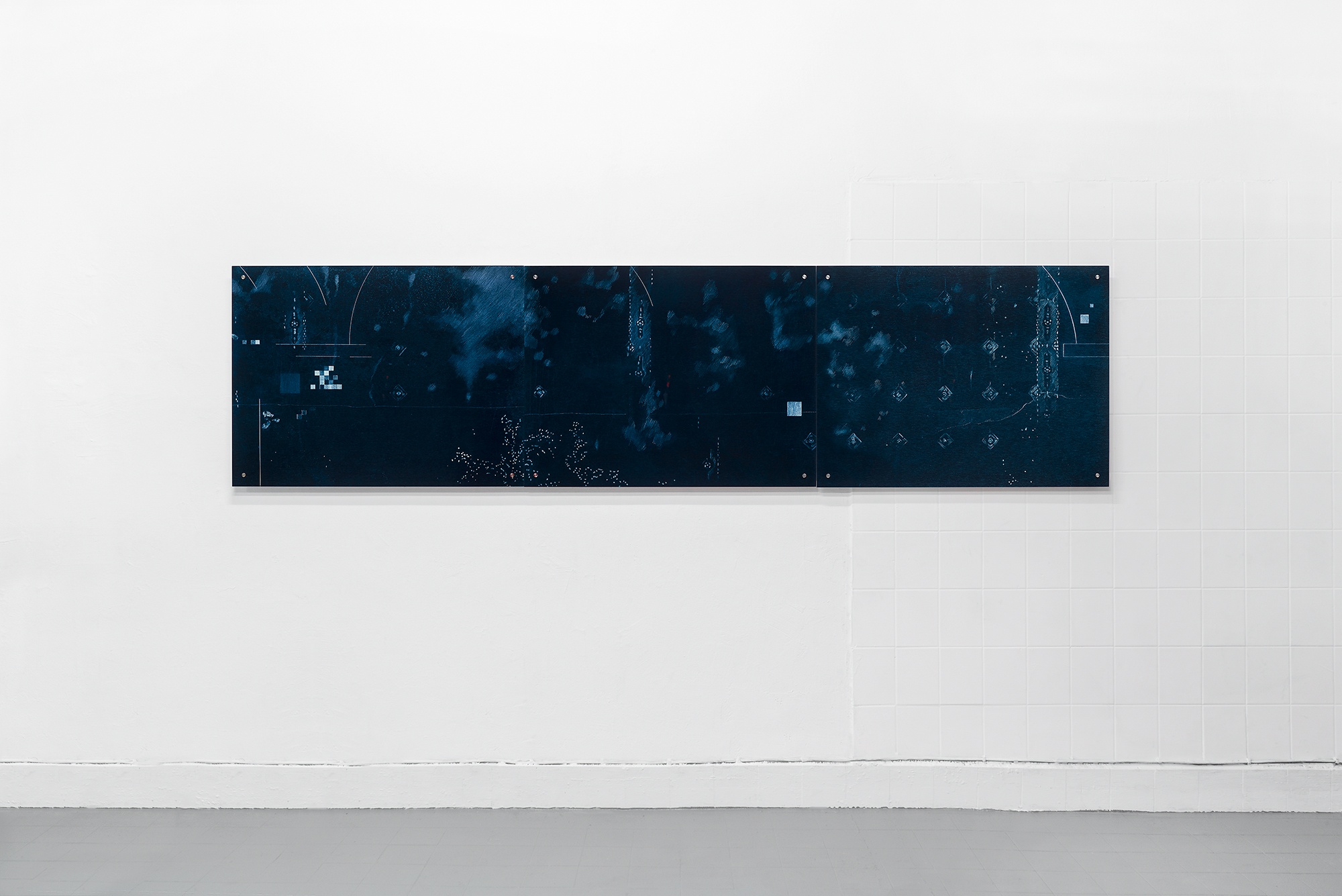 Rehearsal for demolition - 2020, UV-print on glass, 29.5 x 118 inches / 75 x 300 cm